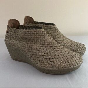 Bernie Mev metallic slip on woven wedge